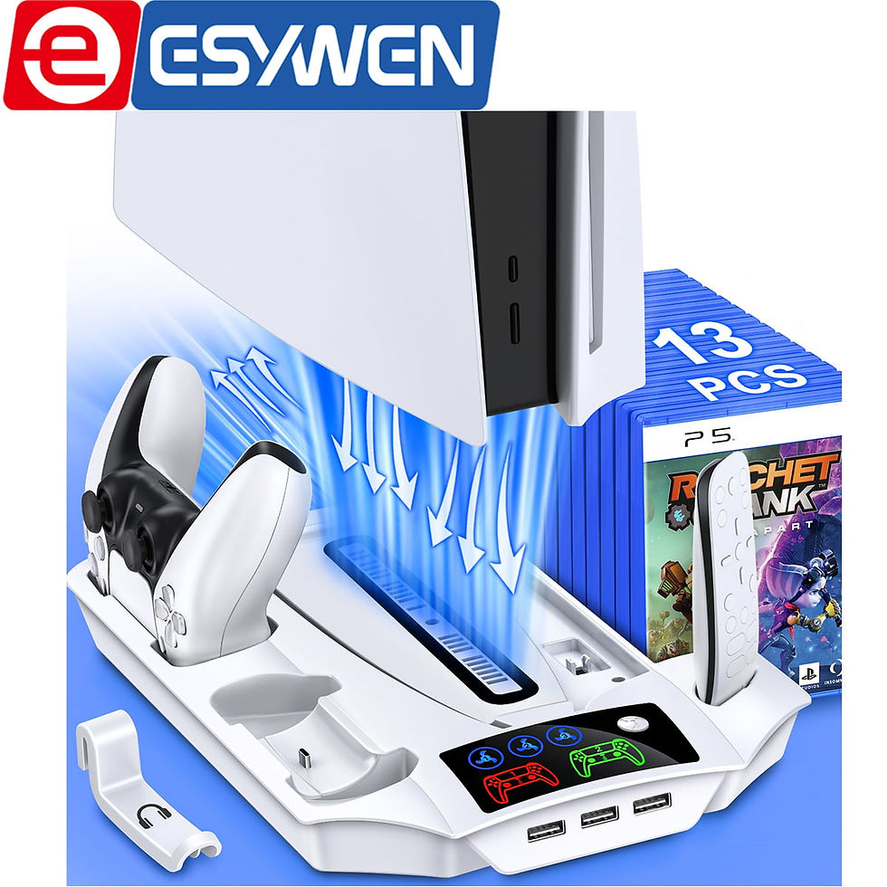 Thumbnail: PS5 Stand,with PS5 Controller Charger Station, ESYWEN PS5 Accessories with PS5 