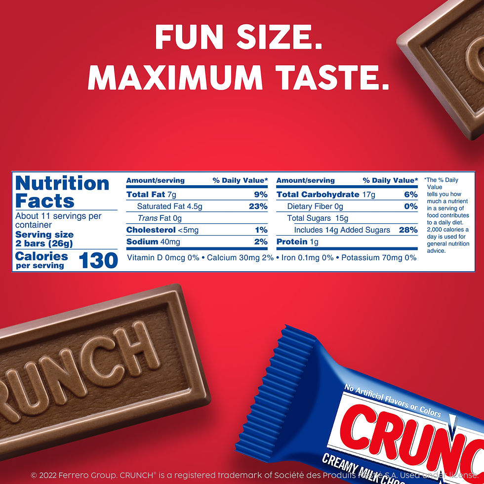 Miniatura: CRUNCH Milk Chocolate and Crisped Rice, Fun Size Candy Bars, Easter Basket Stuf