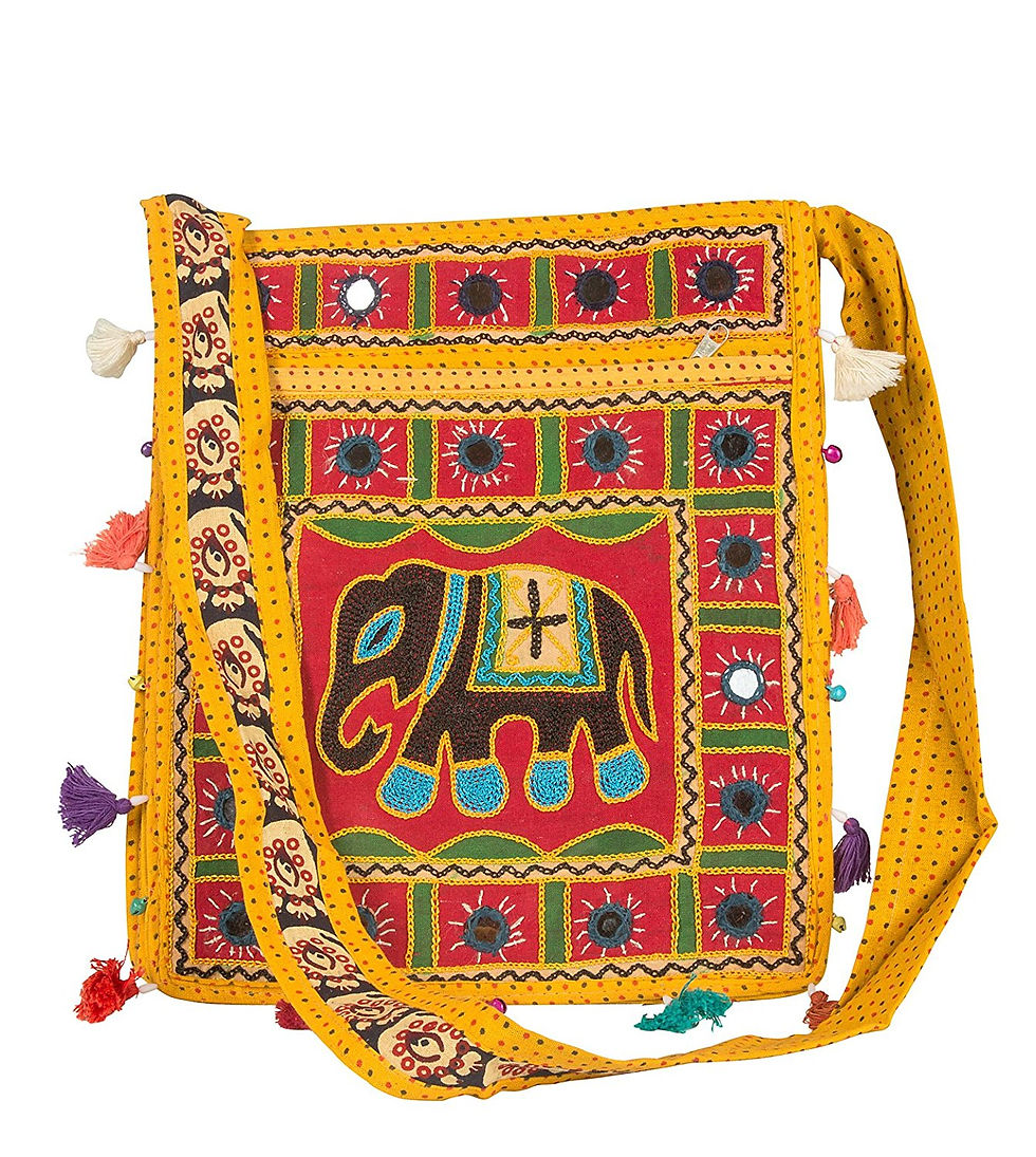 Thumbnail: Tribe Azure Hobo Cross Body Elephant Messenger Shoulder Handbag Roomy Women Pur