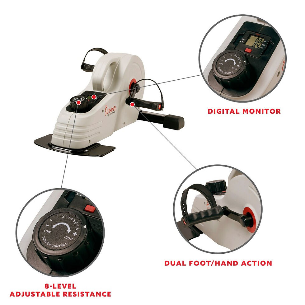 Thumbnail: Magnetic Mini Elliptical Exercise Pedal Cycle Bike for Under Desk Indoor Workou