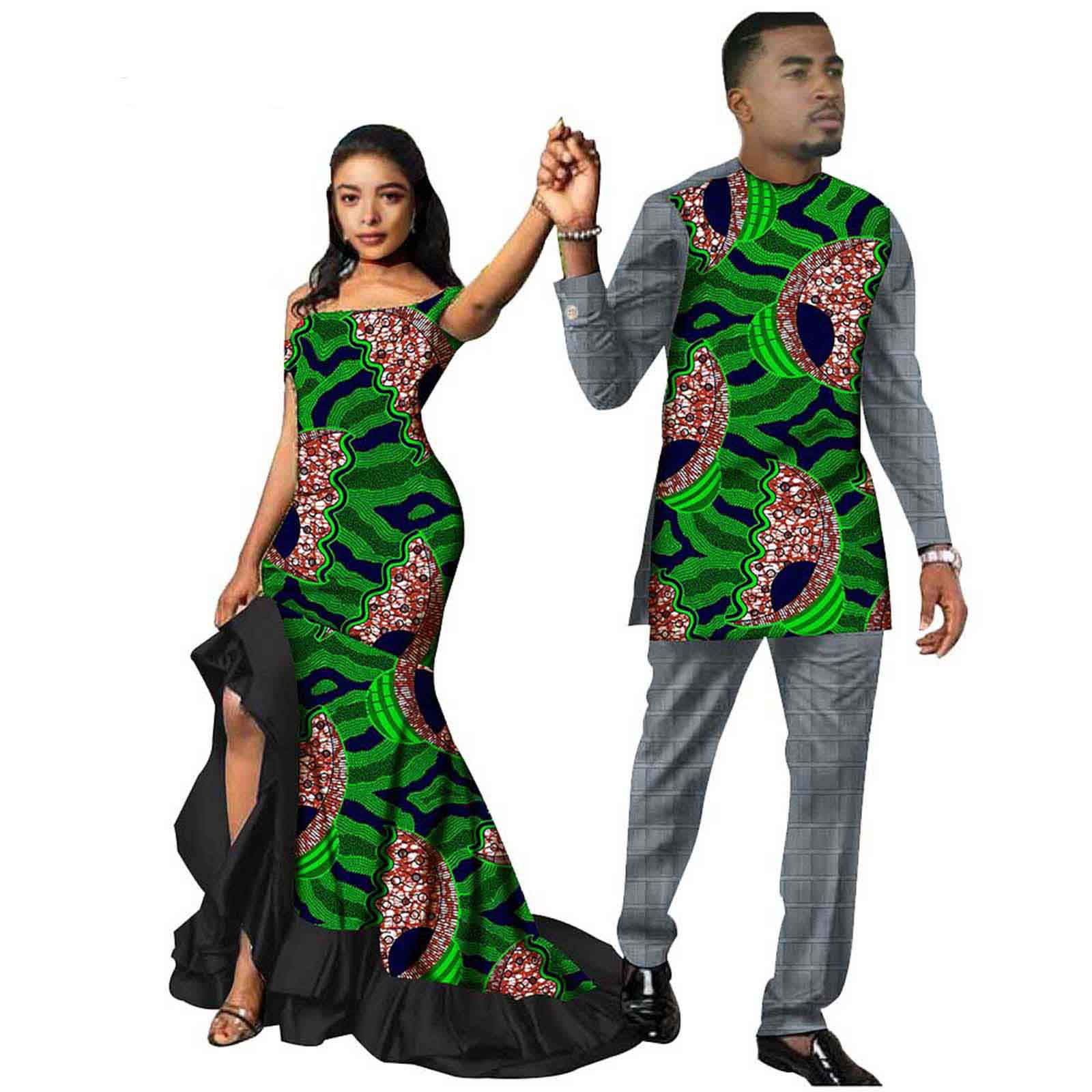 African Clothes for Couples African Dresses for Women Match Men Suits Couple Cl