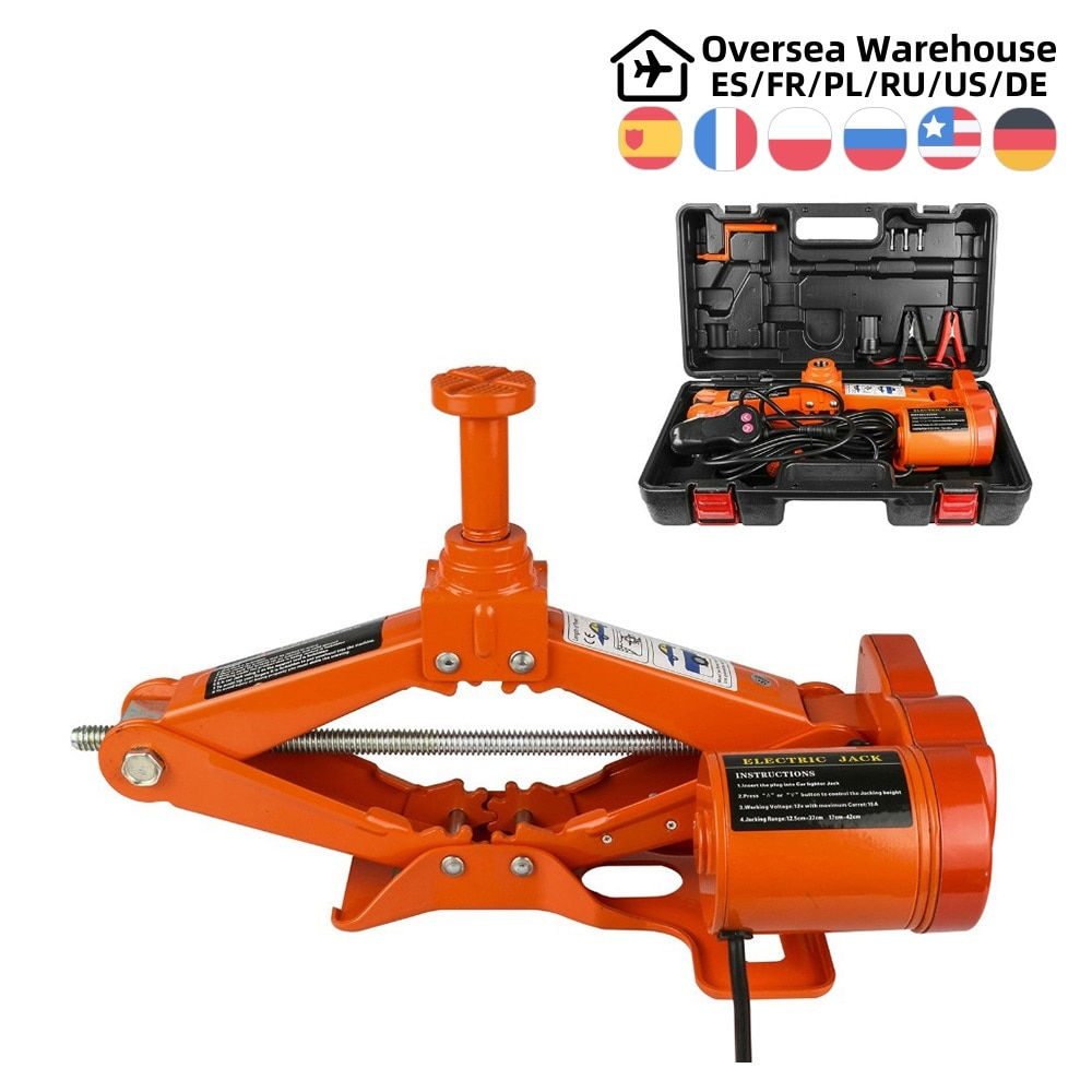 Portable DC 12V Car Jack 3Ton Electric Jack Auto Lift Scissor Automatic Sedan S