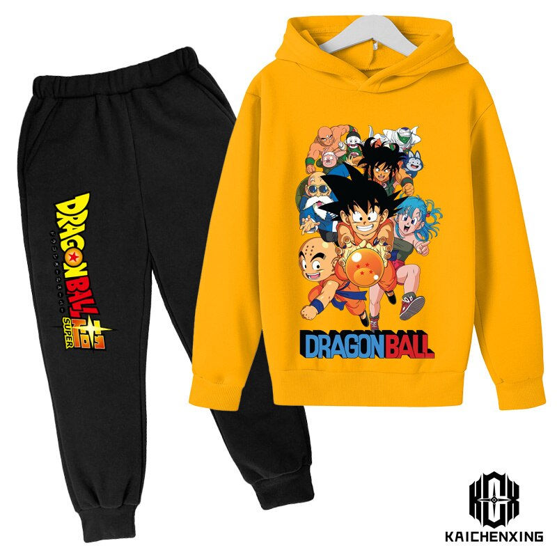 Thumbnail: 2023 Children's Dragon Ball fashion casual hoodie pants suit boys and girls swe