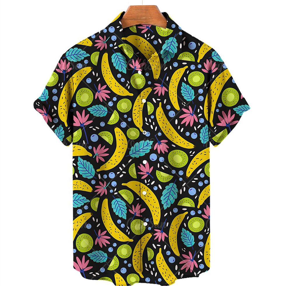 Thumbnail: Men's Beach Summer Outdoor Vintage Hawaiian Shirt 3d Fruit Printing Shirt Men W