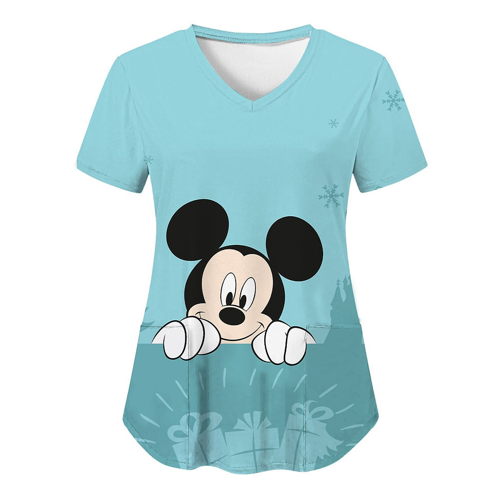 الصورة المصغرة: T Shirt V Neck T-shirts Disney T-shirt Nurse Uniform Top Women 2023 Minnie Mous