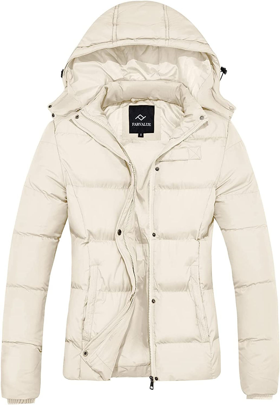 Miniatura: FARVALUE Women's Winter Coat Thicken Puffer Jacket Warm Bubble Coat with Remova