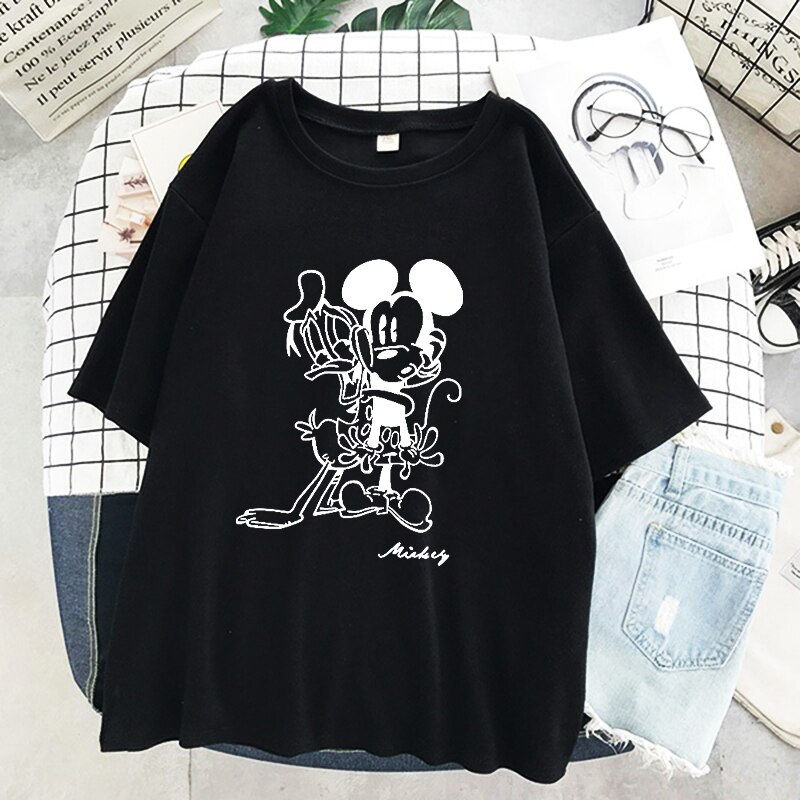 Thumbnail: Disney Summer Clothes for Women Y2k Kawaii T-shirt Anime Graphic Tee Fashion Mi