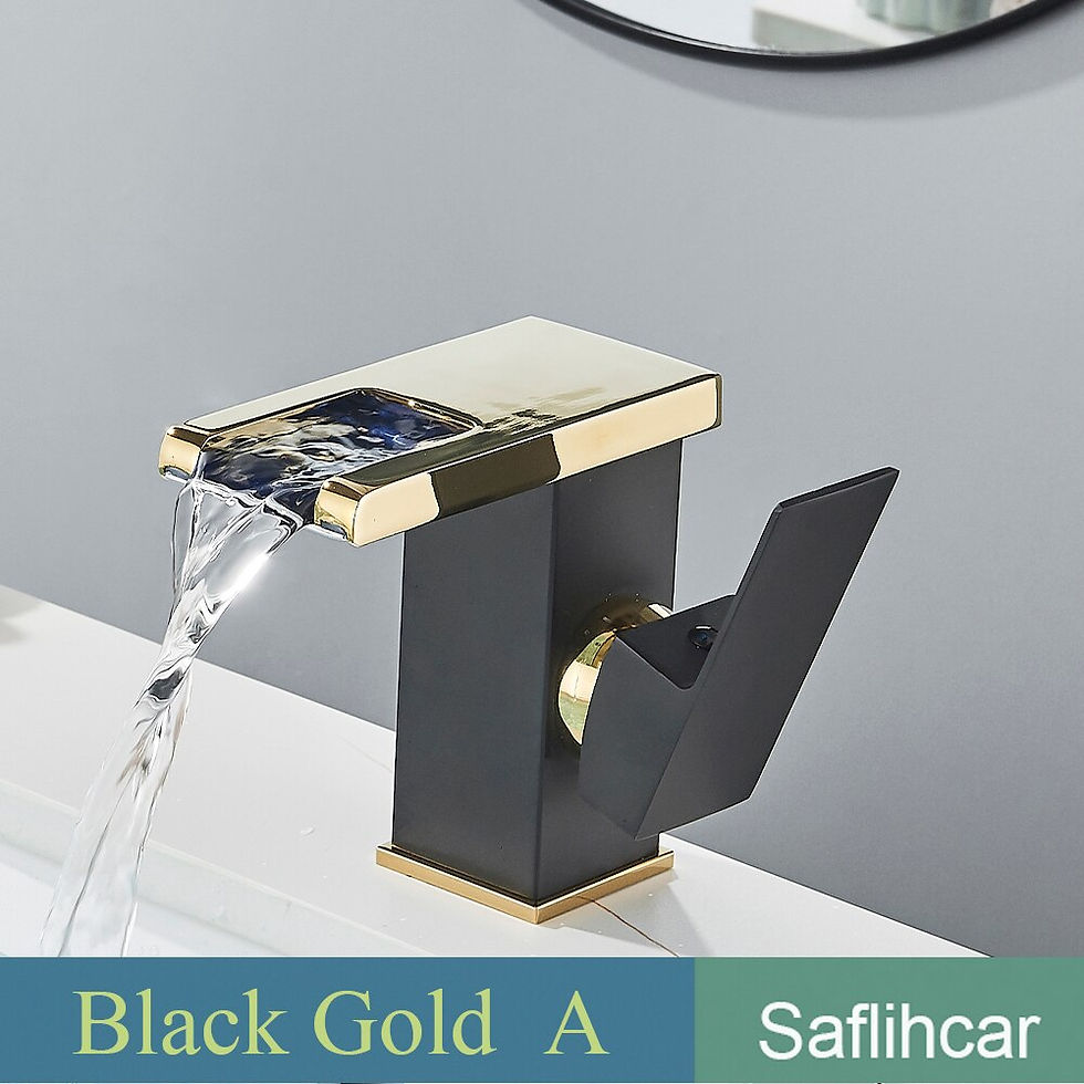 Thumbnail: LED Black Basin Faucet Tall And Short Tap Bathroom Single Handle Cold and Hot W