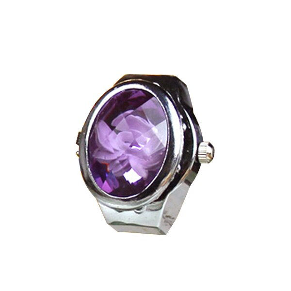 Thumbnail: Fashion Women Ring Watch Flower Ladies Watches Adjustable Rings Quartz Watches