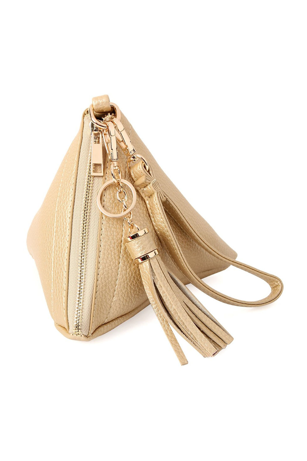 Miniatura: Pyramid Shape Tassel Wristlet Leather Bag