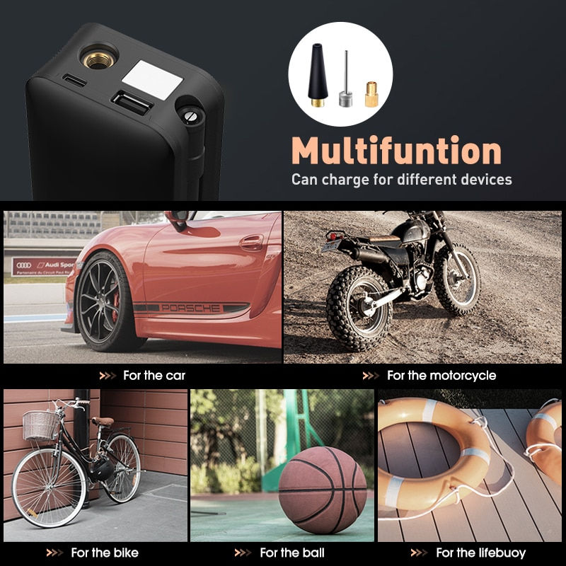 Thumbnail: CARSUN Rechargeable Air Pump Tire Inflator Portable Compressor Digital Cordless