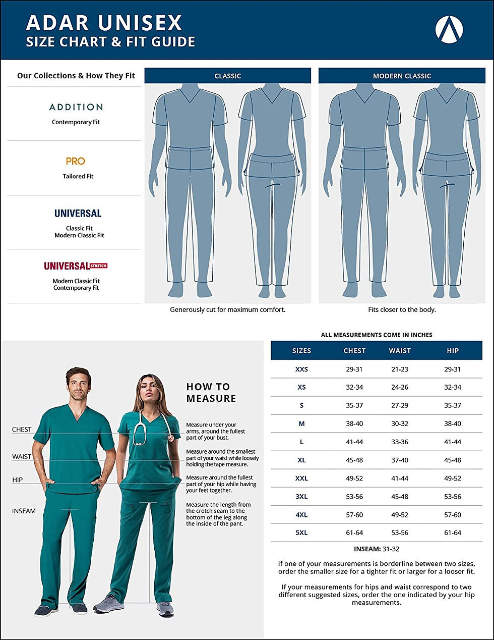 Thumbnail: Adar Universal Unisex Scrubs - Unisex Drawstring Scrub Set