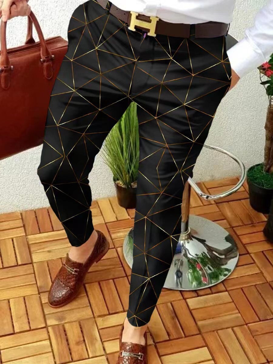 Thumbnail: 2022 New Smart Casual Men's Pants Ethnic Style Print Pencil Pants Men Thin Mid 