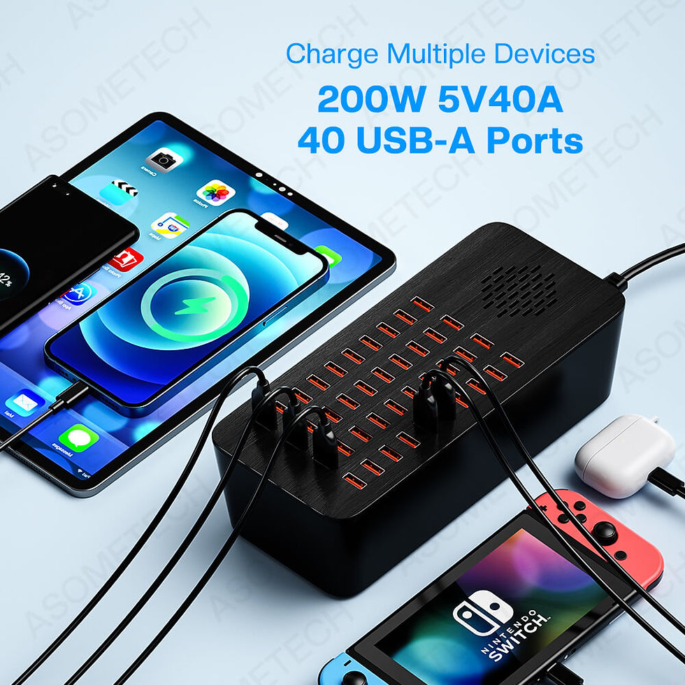 الصورة المصغرة: USB Charger Multiple Ports 200W 40A 40 Port USB Charging Station Phone Charger 