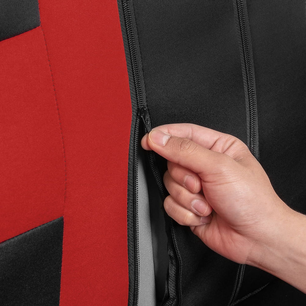Thumbnail: carXS Forza Red Car Seat Covers Full Set, Includes Front Seat Covers and Rear B