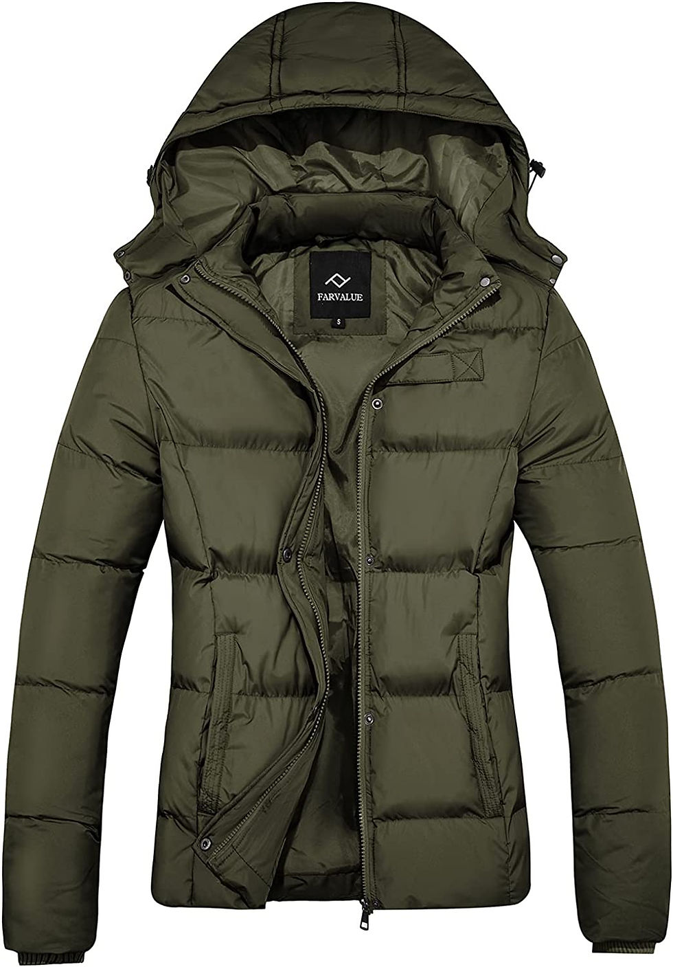 Miniatura: FARVALUE Women's Winter Coat Thicken Puffer Jacket Warm Bubble Coat with Remova