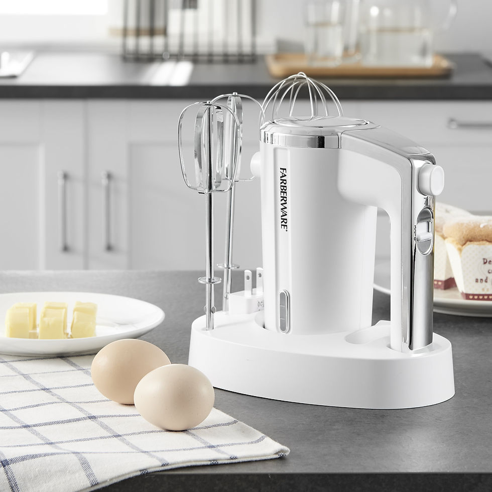 Thumbnail: Farberware Cordless Rechargeable 3 Speed Hand Mixer White