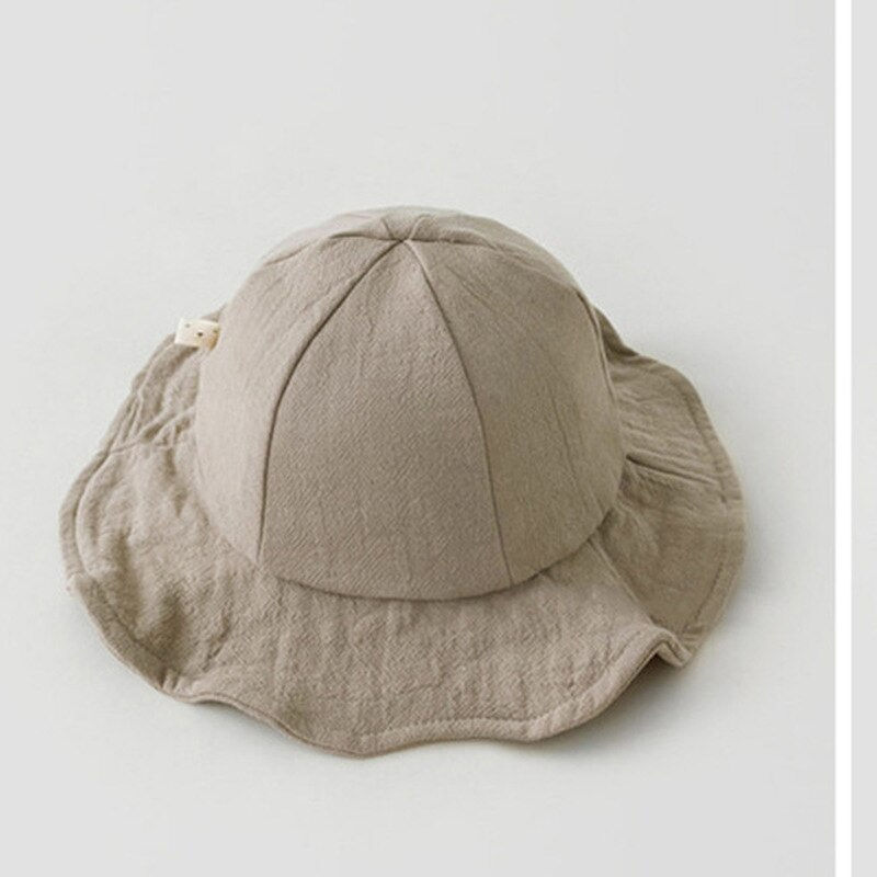 Thumbnail: Summer Beach Outdoor Large Eave Shade Hats Young Children Thin Cotton Sun Prote