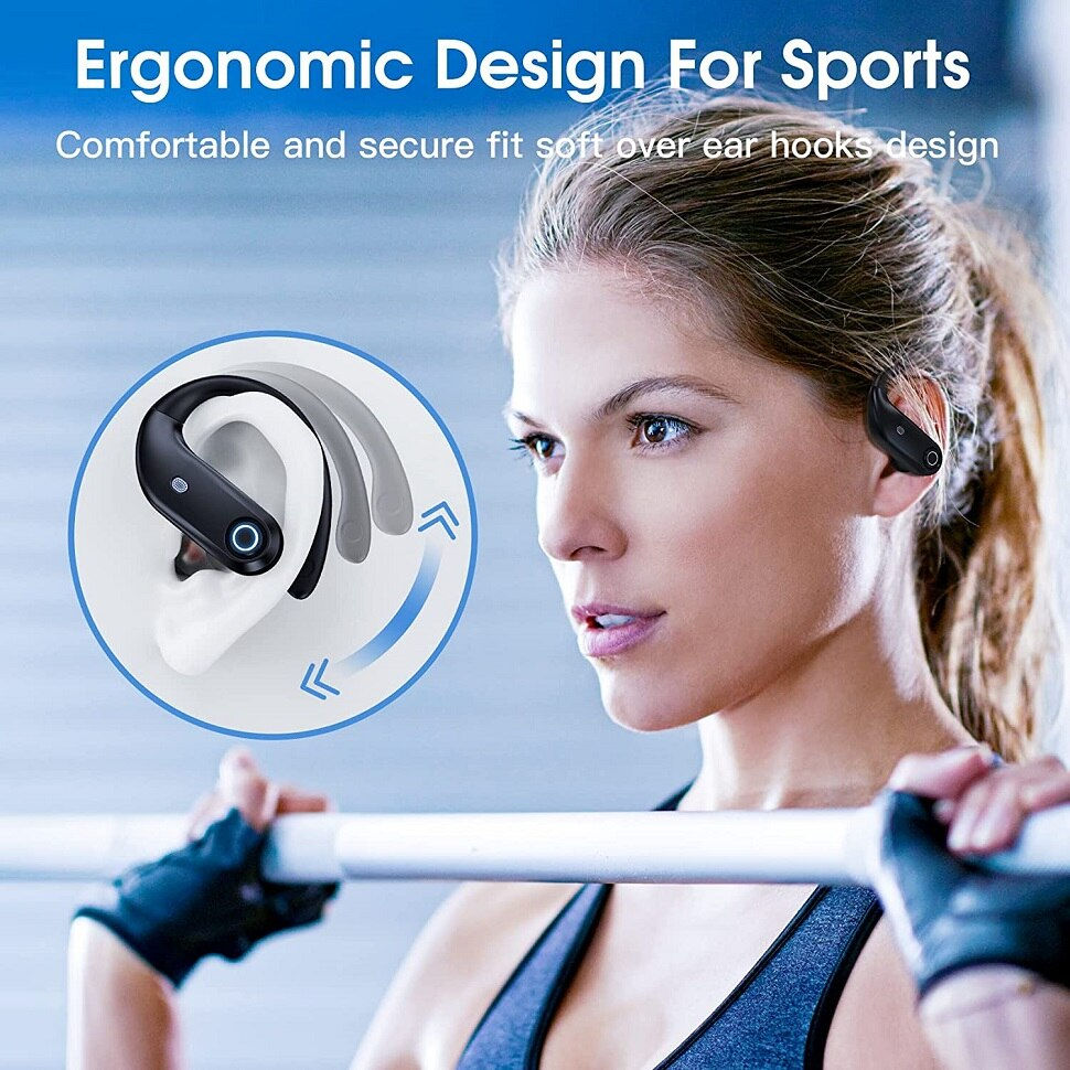 थंबनेल: Bluetooth Headphones 48Hrs Playback Wireless Earbuds with Wireless Charging Cas