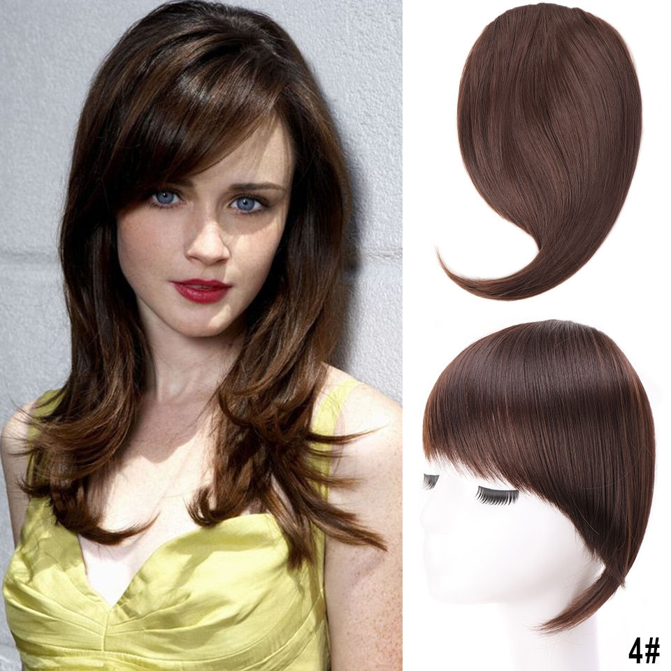 थंबनेल: LUPU Synthetic Side Bangs Hair Extensions Clip In Side Bangs Fake Fringe Hairpi