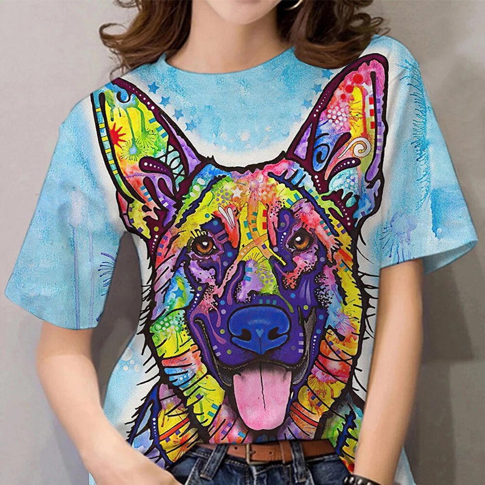 الصورة المصغرة: Women's T-shirt 3d Oil Painting Animal Ladies Clothing Fashion Street Short Sle