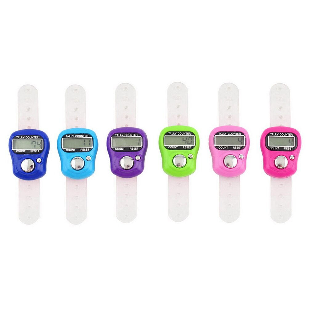 Electronic Digital Finger Ring Tally Counter Hand Held Knitting Row Counter Cli