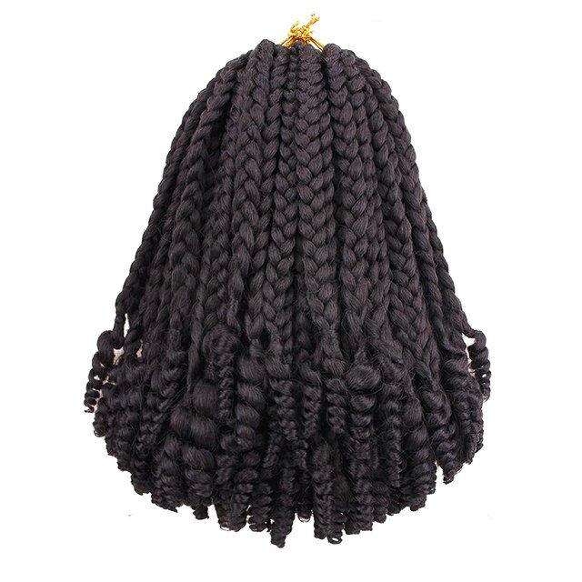 Thumbnail: Crochet Box Braids Curly Ends Hair Extensions 10 Inch Goddess Box Braid With Cu
