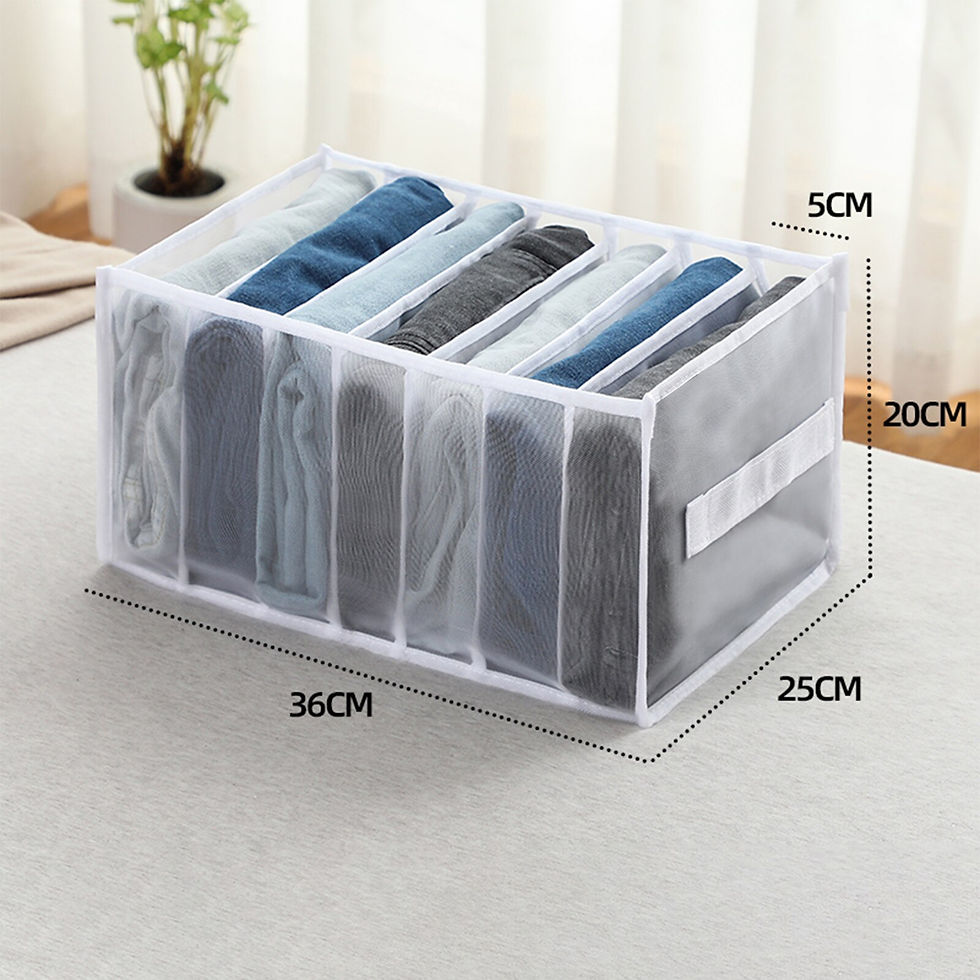 Thumbnail: Jeans Compartment Storage Box Closet Clothes Drawer Mesh Separation Box Underwe