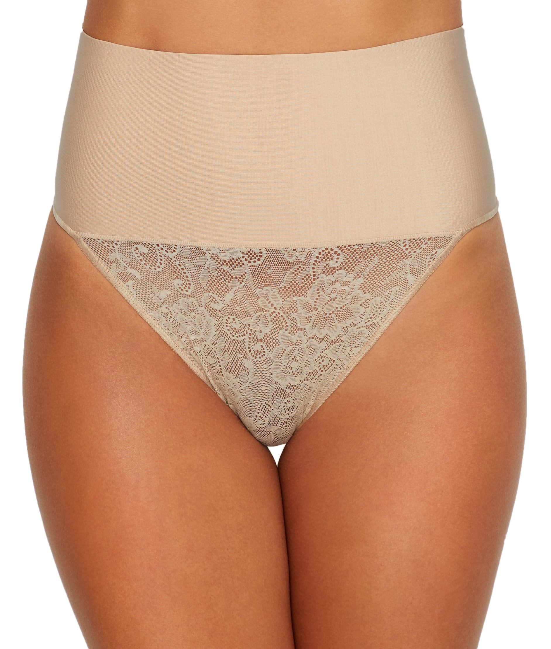 Maidenform Tame Your Tummy Lace Shaping Thong with Cool Comfort® Fabric Nude 1/
