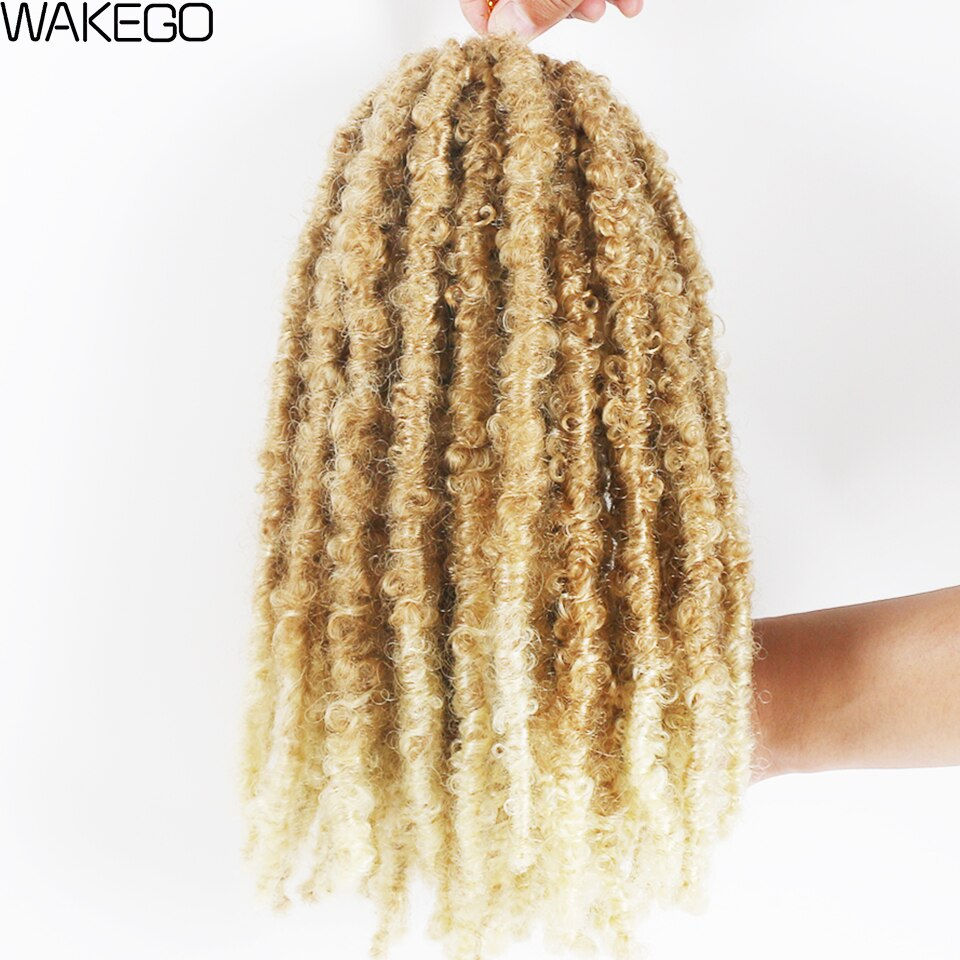 Thumbnail: Wakego Handmade Butterfly Locs Hair Pre Looped Short Bob Locs Distressed Locs C