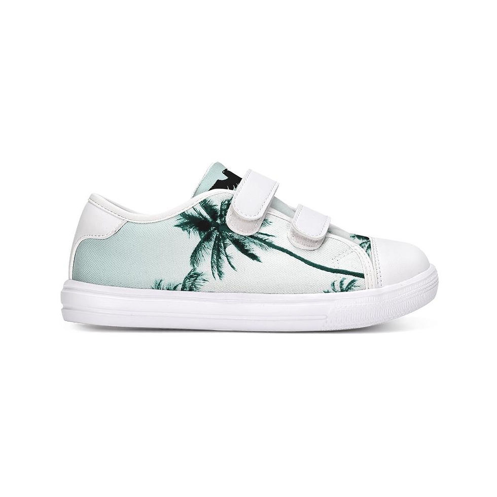 Thumbnail: Find Your Coast Kids Canvas Palm Tree Velcro Sneaker Shoes