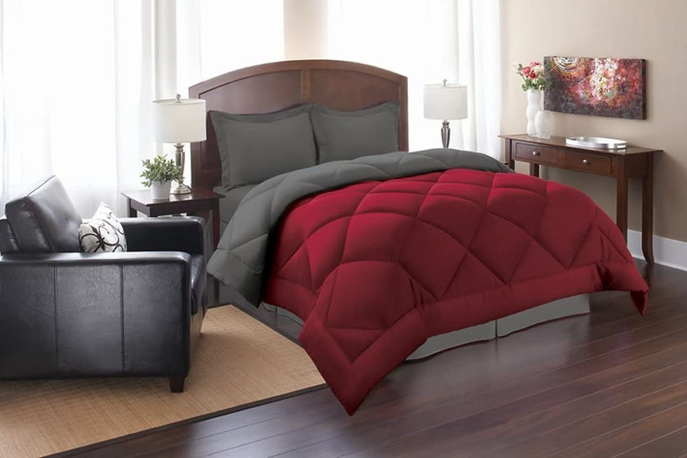 Thumbnail: Elegant Comfort Goose Down Alternative Reversible 3-Piece Comforter Set, King/C