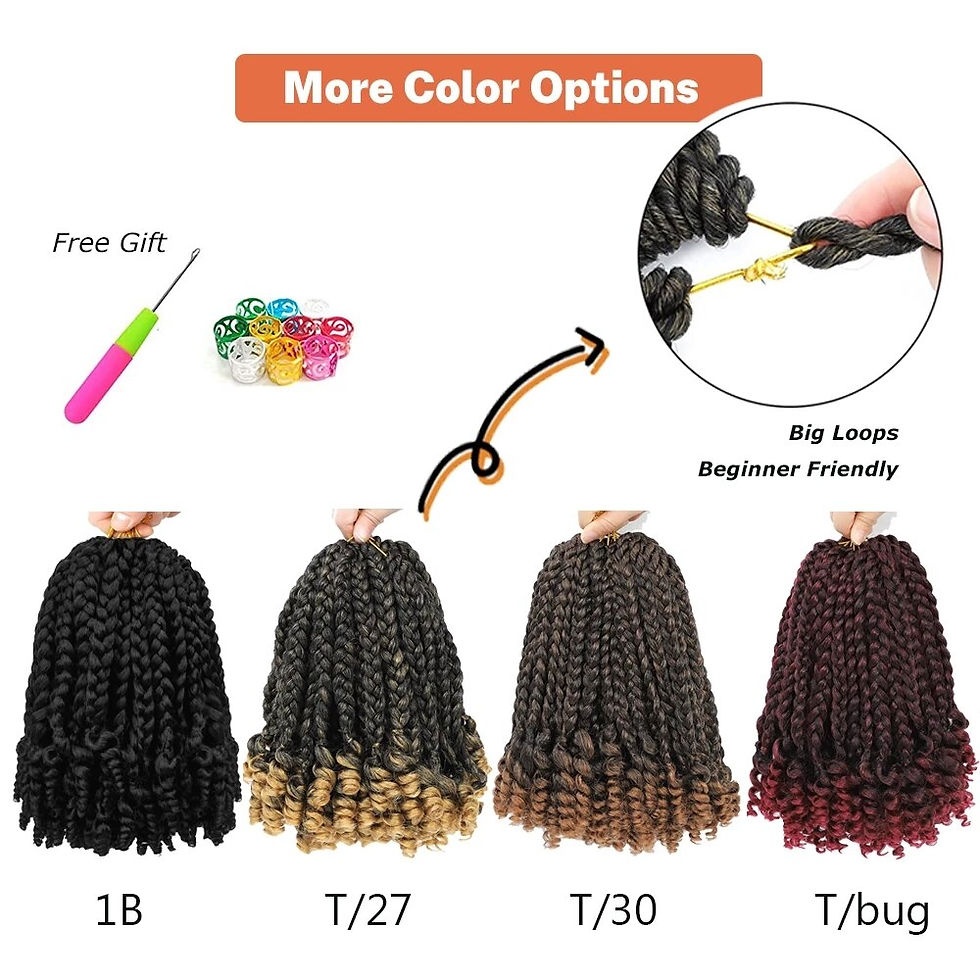 Thumbnail: Crochet Box Braids Curly Ends Hair Extensions 10 Inch Goddess Box Braid With Cu