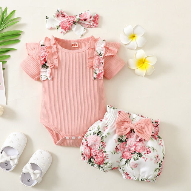 Miniaturbild: 3Pcs Newborn Girl Clothes Set 3 Months Baby Girl Clothes Toddler Girl Outfits B