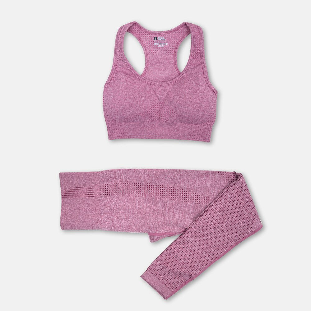 2/3PCS Seamless Women Yoga Set Workout Sportswear Gym Clothing Fitness Long Sle