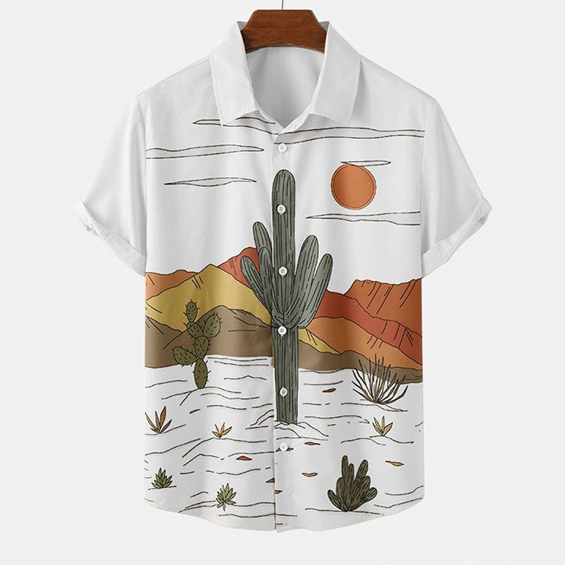 Thumbnail: Sunrise Shirt For Men Fashion beach summer outdoor Short Sleeve Hawaiian Men's 