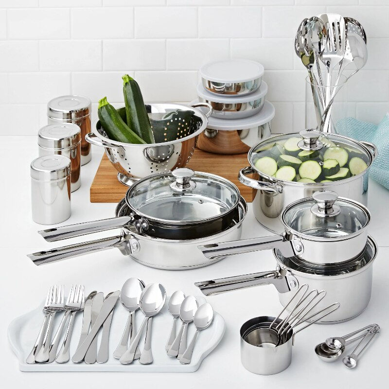 Thumbnail: 52PCS Stainless Steel Kitchen Combo Cookware Set