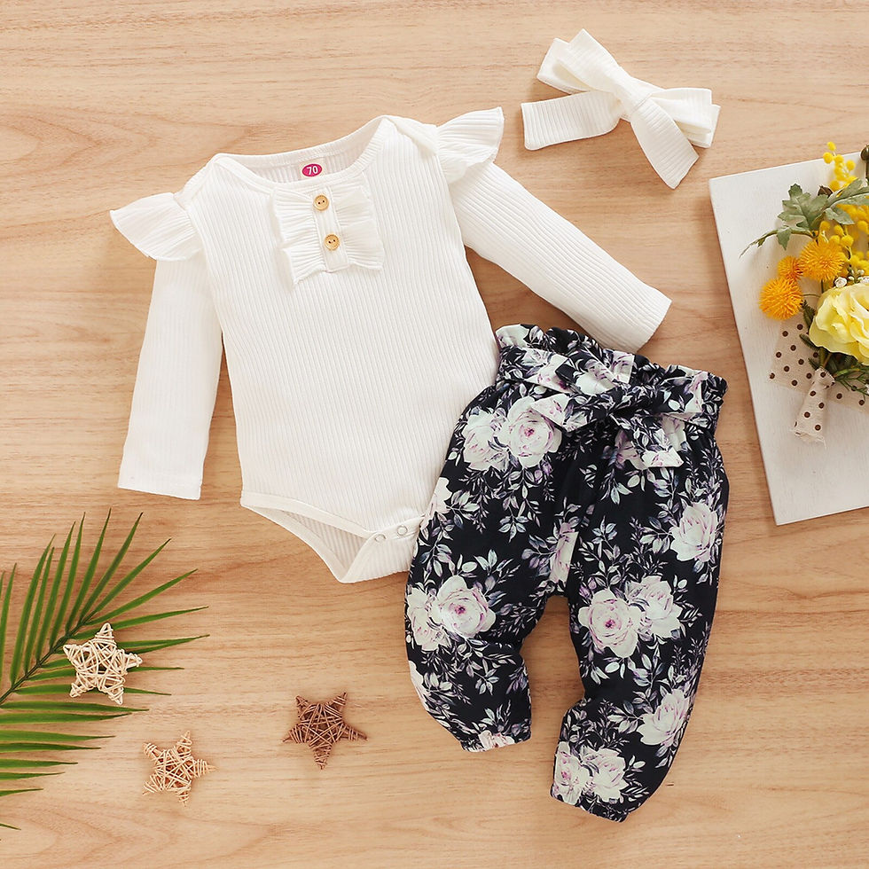 Miniaturbild: 3Pcs Newborn Girl Clothes Set 3 Months Baby Girl Clothes Toddler Girl Outfits B