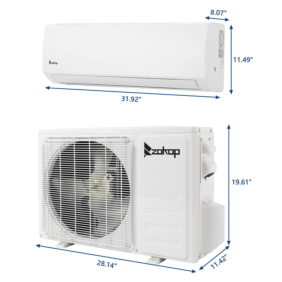 Thumbnail: Ktaxon 12000BTU 19 Seer Smart Split Type Inverter Air Conditioners with Heating
