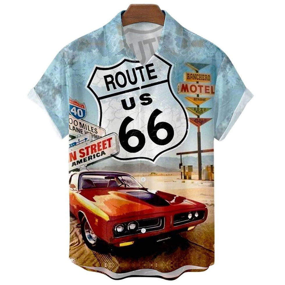 Thumbnail: Summer Men's Beach Summer Outdoor Vintage Hawaiian Shirts Vintage Top 3d Car Pr