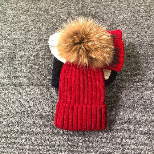 Thumbnail: New style Fashion Winter spring hats For Children Hat Skullies Beanies 15cm pom