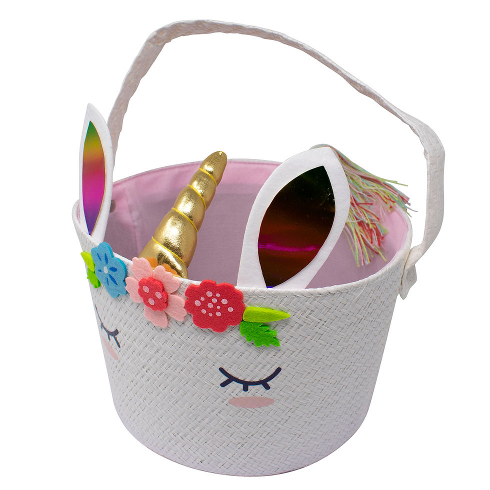 Thumbnail: Unicorn Easter Basket and Treats or Toys Container for Easter Egg Hunt (PG01564)