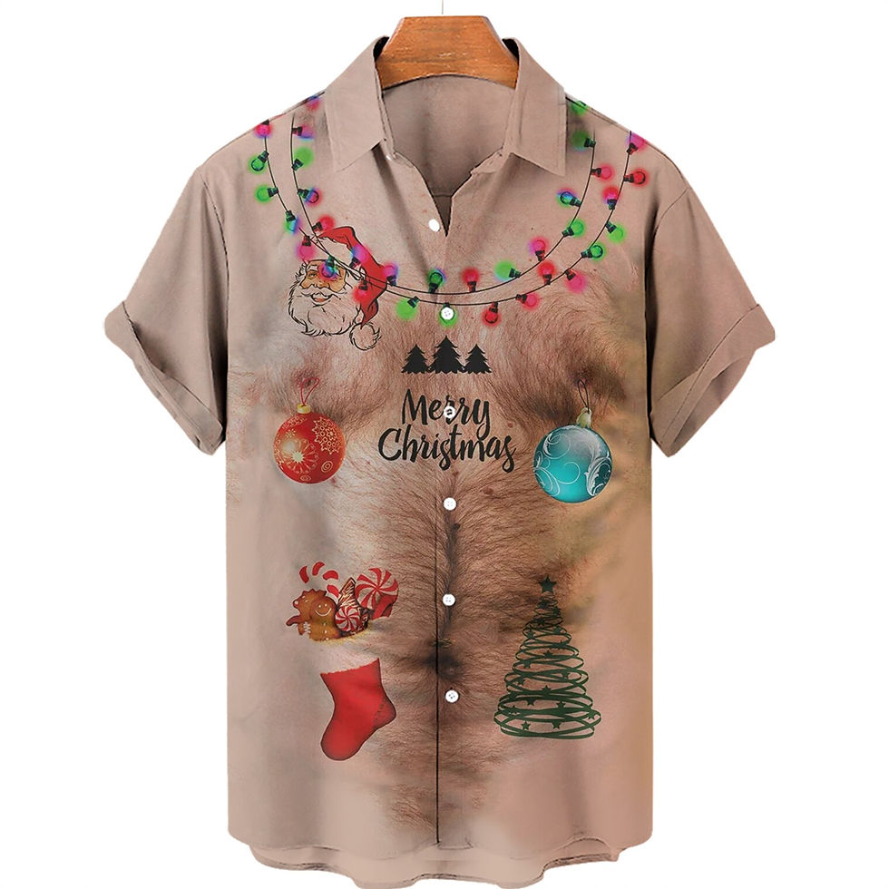 Thumbnail: Hawaiian Men's Shirts Christmas Santa Cosplay Funny Shirts for Men Beach Party 