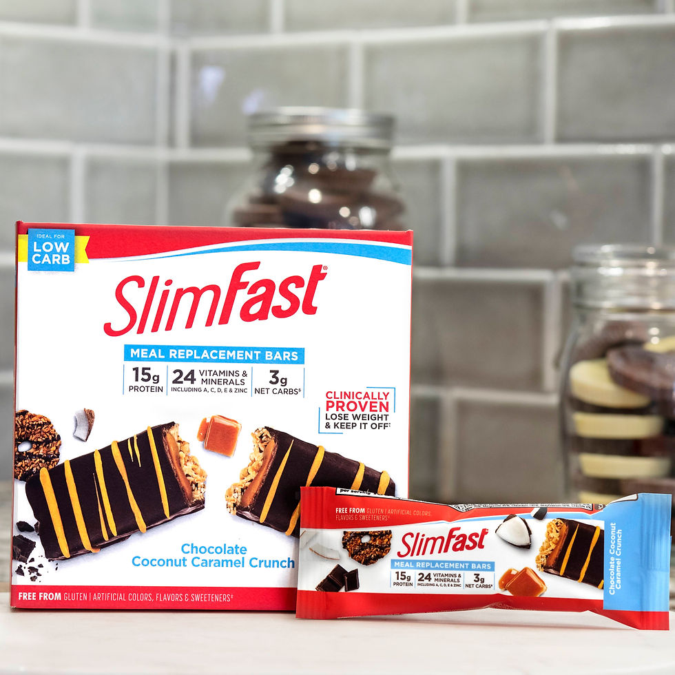 Miniature : SlimFast Meal Replacement Bars, Coconut Caramel Crunch, 5 Count