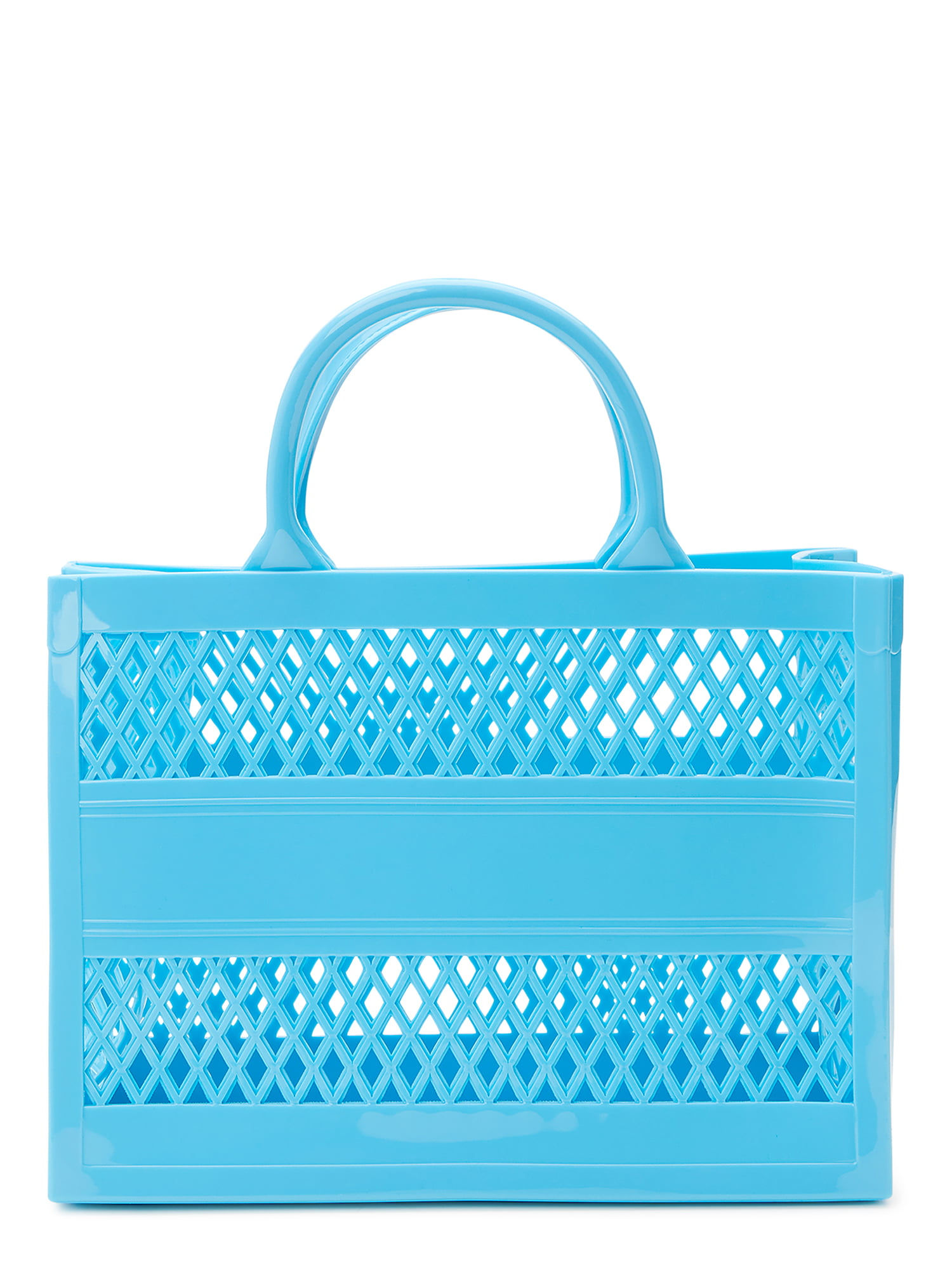 No Boundaries Women's Jelly Mini Tote Handbag Blue