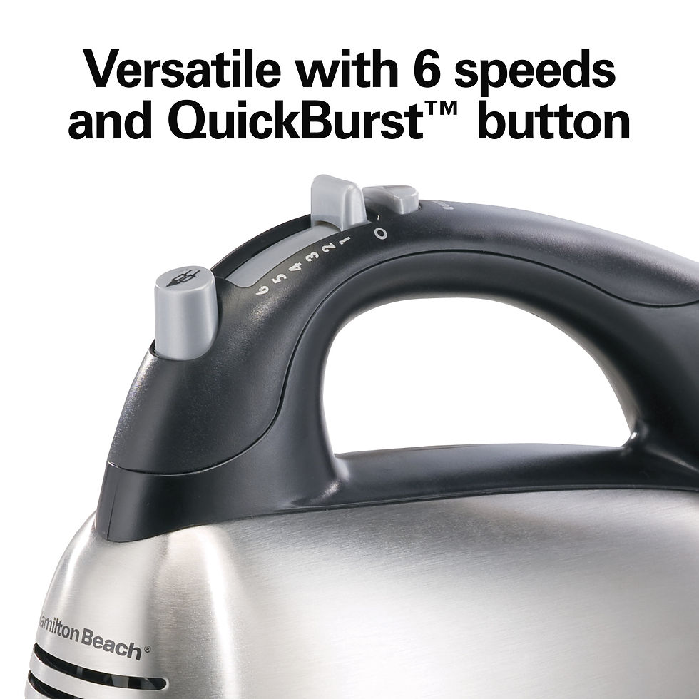 Thumbnail: Hamilton Beach SoftScrape 6 Speed Hand Mixer with Case, Stainless Steel, 62637