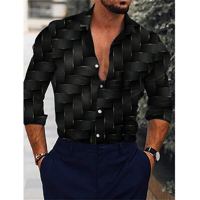 Thumbnail: Hawaiian Men's Shirts 3d Print Designer Clothing 5XL Long Sleeve Shirts Beach V