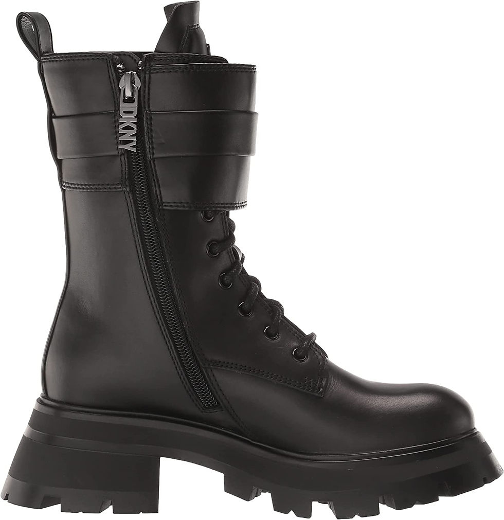 Thumbnail: DKNY Women's Lace-up Lug Sole Combat Boot Fashion