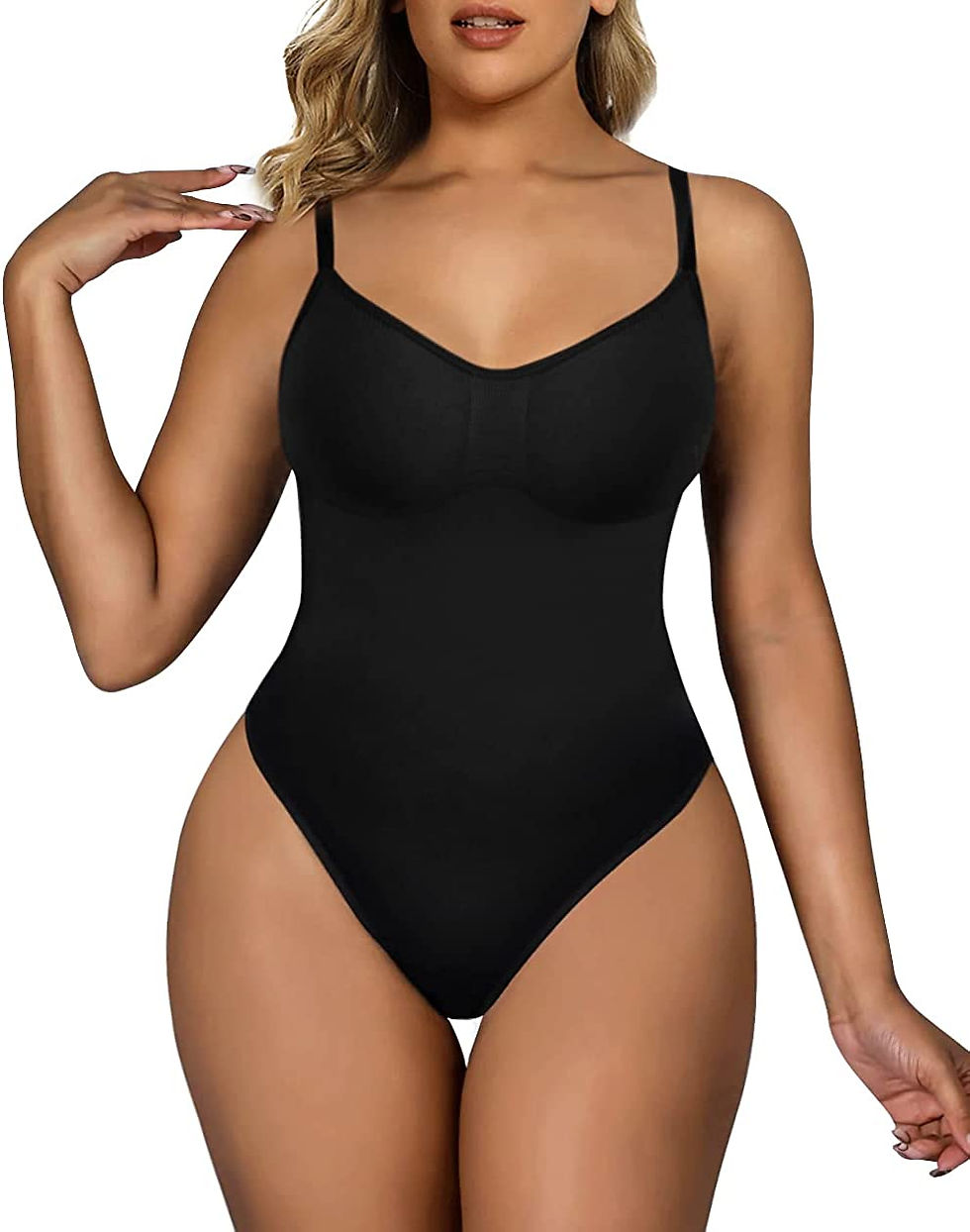 Thumbnail: SHAPERX Bodysuit for Women Tummy Control Shapewear Seamless Sculpting Thong Bod