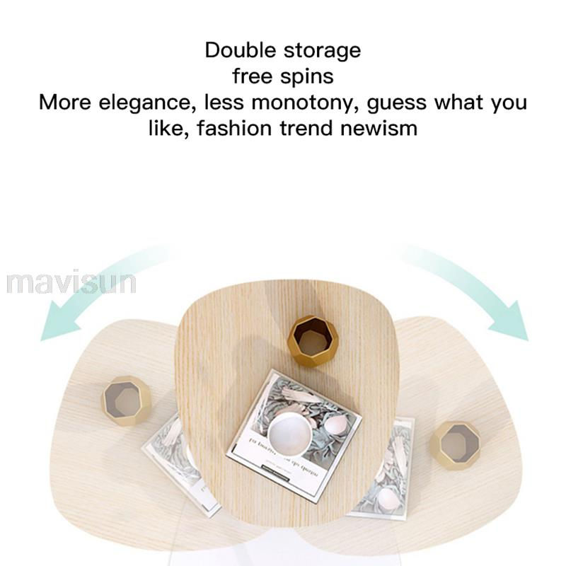 Thumbnail: Small Apartment Rotating Double-layer Coffee Table Tv Cabinet Combination Simpl